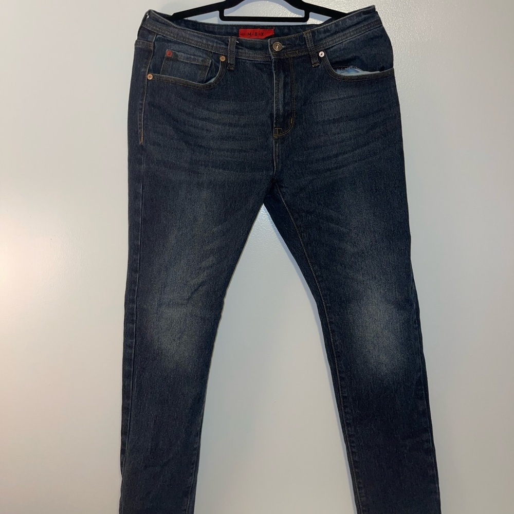 MBX Jeans Men’s Slim Fit 32” 32” Navy Blue